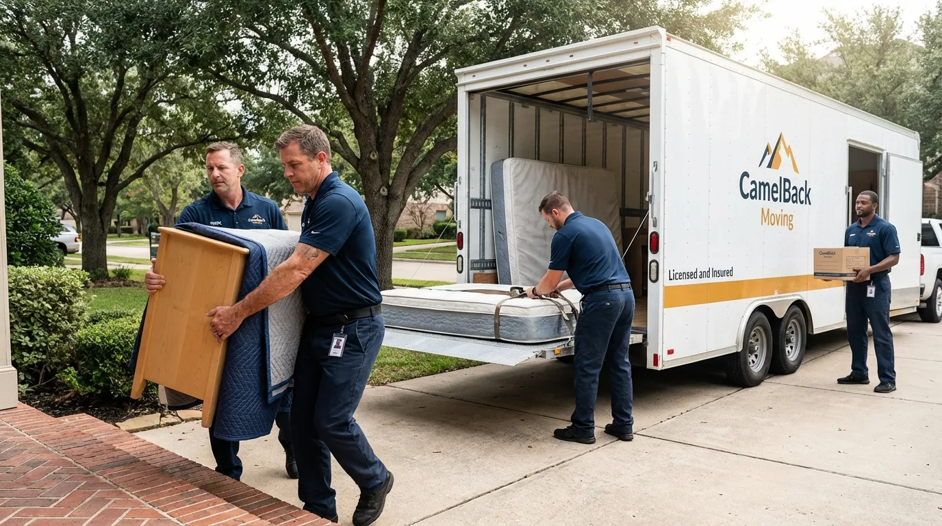 Crew loading residential truck for cross-state move from Point of Rocks, MD