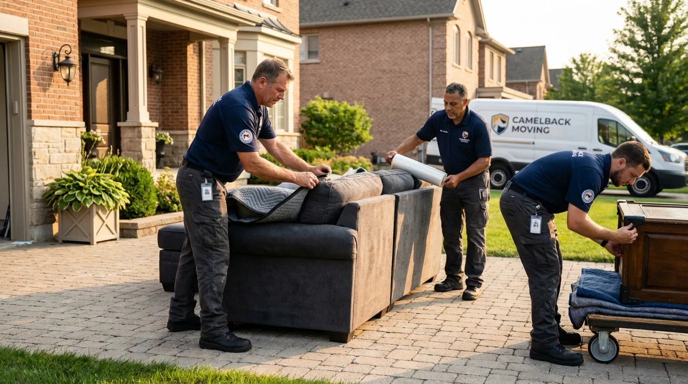 Large estate moving crew wrapping furniture in Point of Rocks, MD