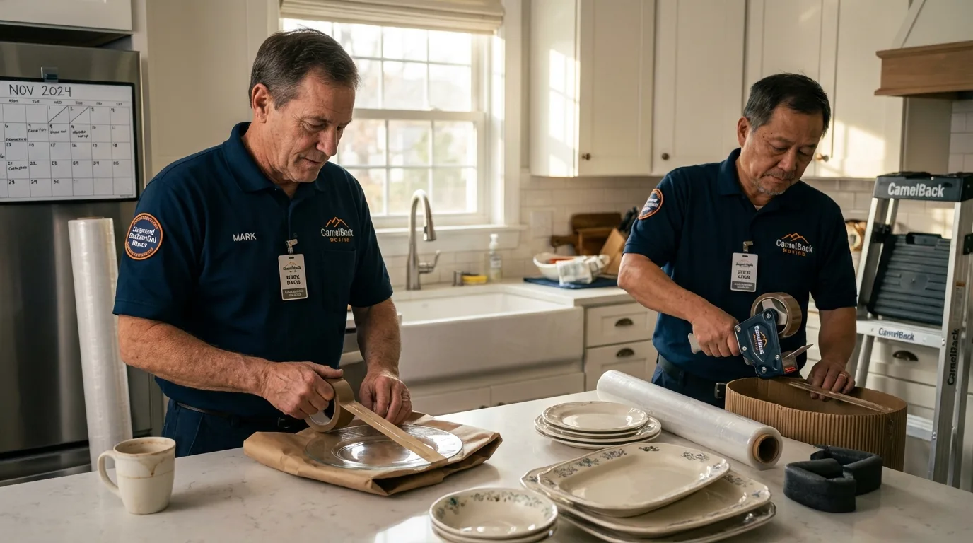 Professional crew packing kitchen dishware in Point of Rocks, MD