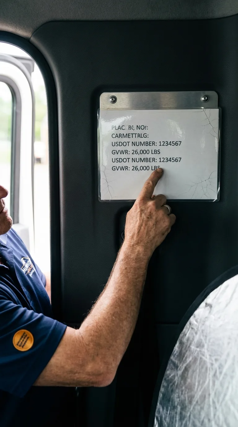 USDOT licensing placard verification in Point of Rocks